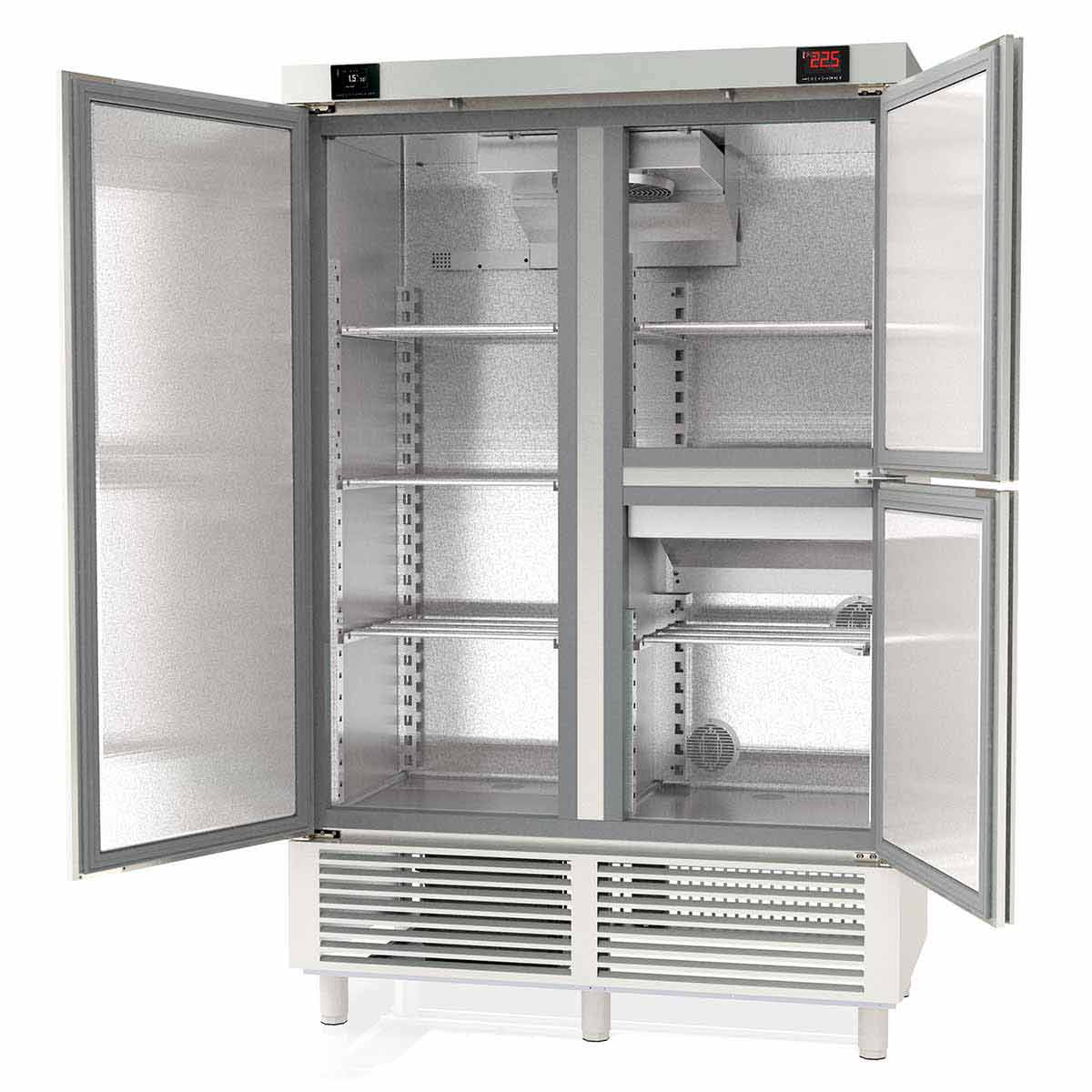 Vaiotec TOPLINE Reifeschrank Dry-Ager 2 Zonen, Edelstahl, Abtropfen und Trocknen, 956 + 245 Liter, B: 1370 mm