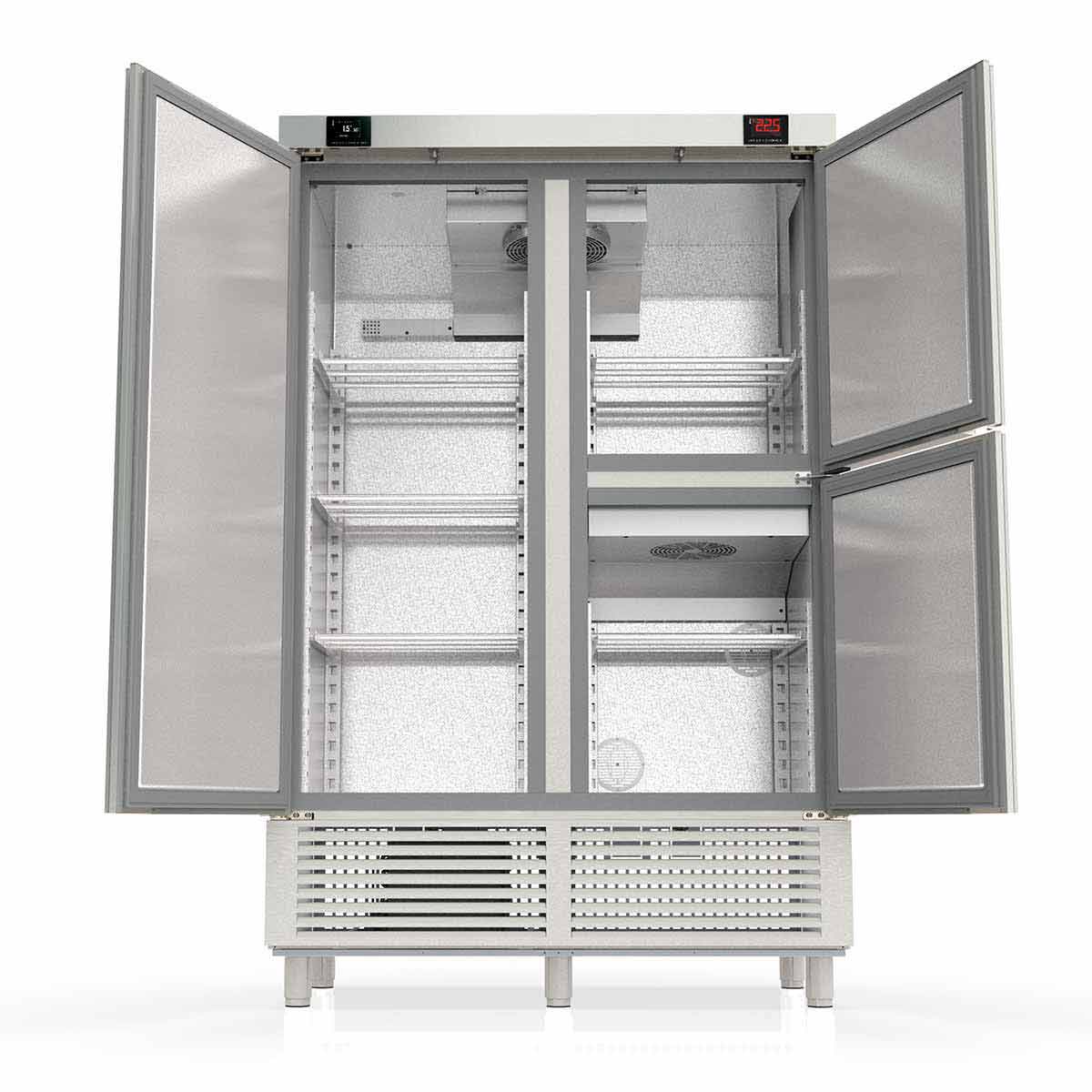 Vaiotec TOPLINE Reifeschrank Dry-Ager 2 Zonen, Edelstahl, Abtropfen und Trocknen, 956 + 245 Liter, B: 1370 mm