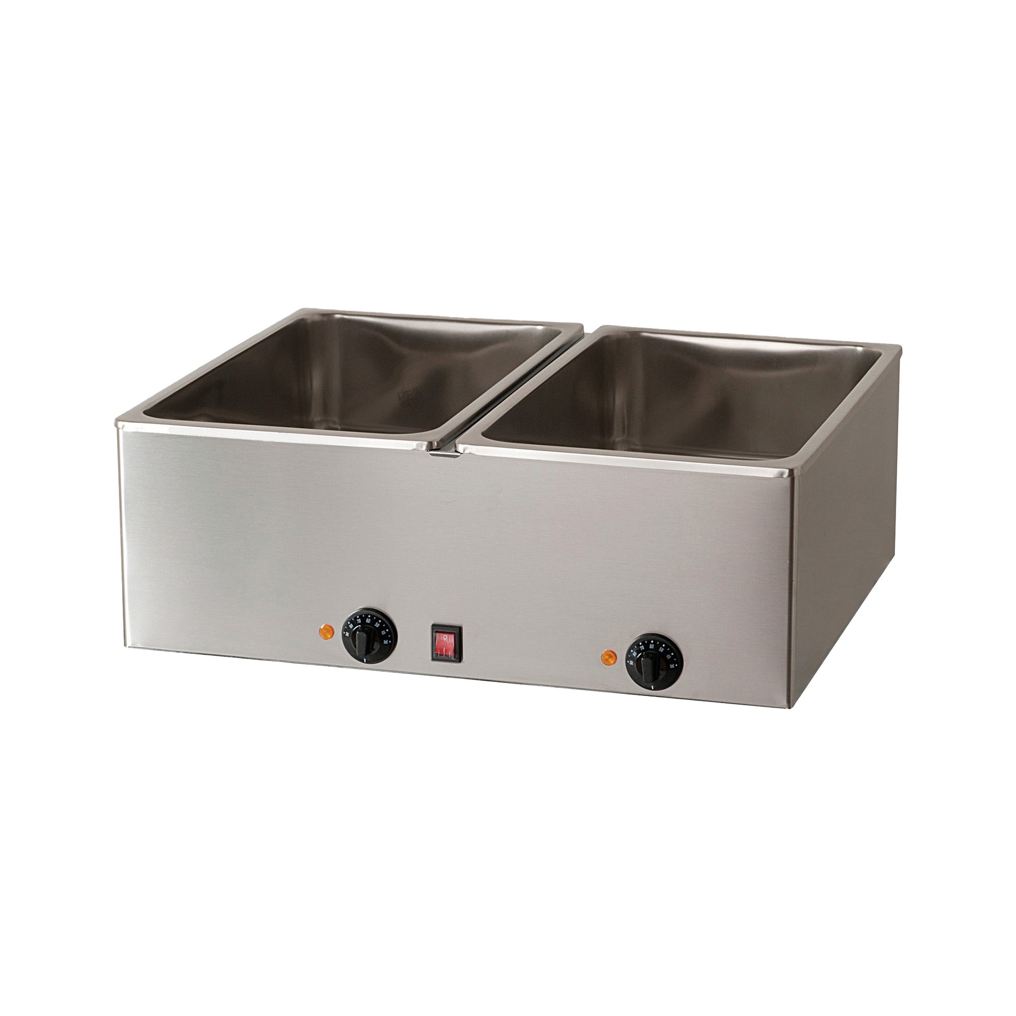 orange Elektro-Bain-Marie, 2 Becken, 2x GN 1/1 H=150 mm