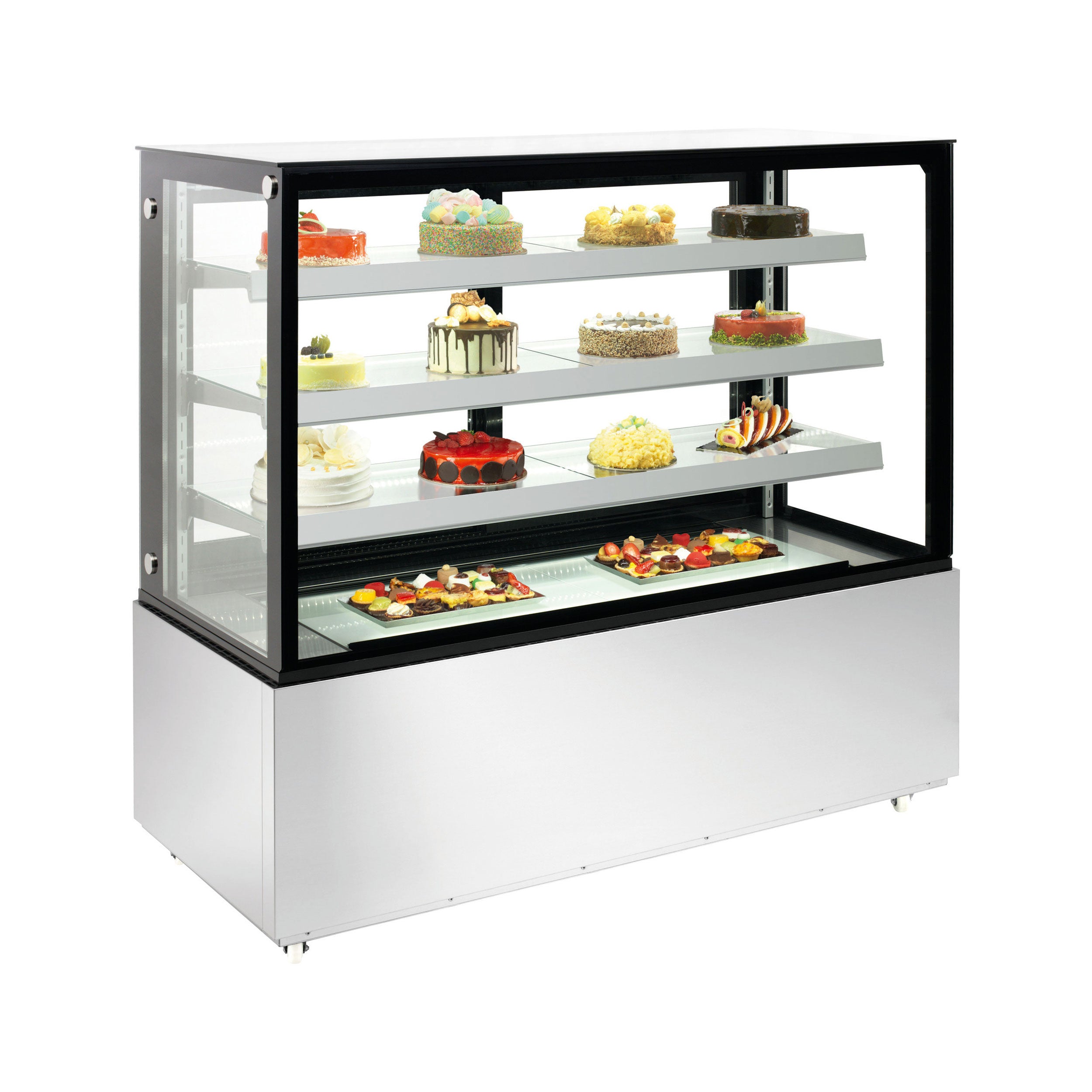 orange Kuchenvitrine 670L, Umluftkühlung, R290